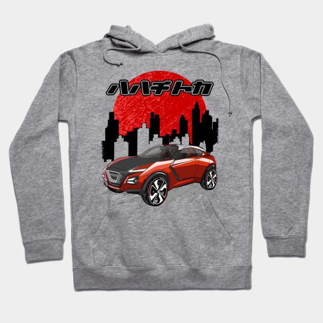 Japanese Sports Crossover Car Hoodie by Guyvit